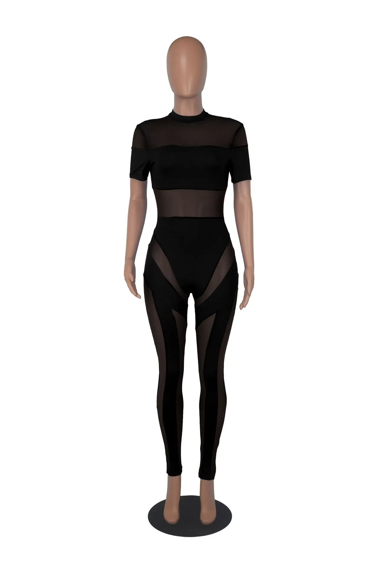 Sexy Mesh Tight Jumpsuit For Women See Through Night Club One Piece Outfits Clubwear Rompers Evening Party Bodycon Jumpsuits