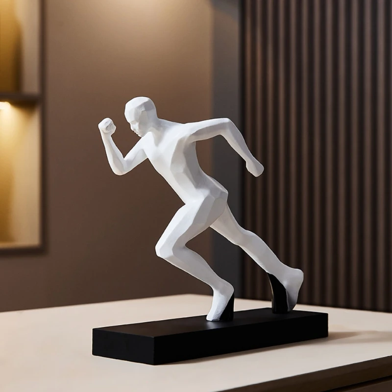 Modern Art Resin Runner Figurine Modern Abstract Running Man Statue Desktop Sculpture Home Office Tabletop Decor Ornaments