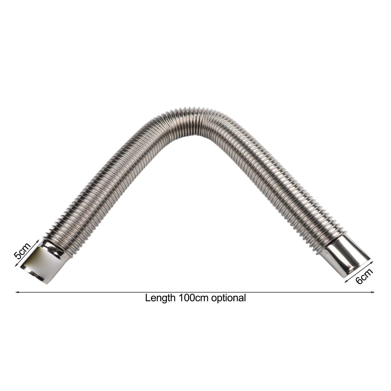 6x100CM Flexible Stainless Steel for exhaust Pipe for Multiple Fireplace Accessories and Outdoor Stove or Water Heater