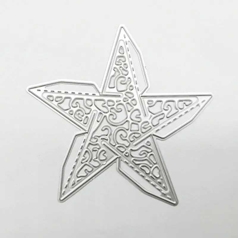 

Q0KA Metal 3D Star Die Cuts Border Frame Embossing Template for DIY Cards Craft