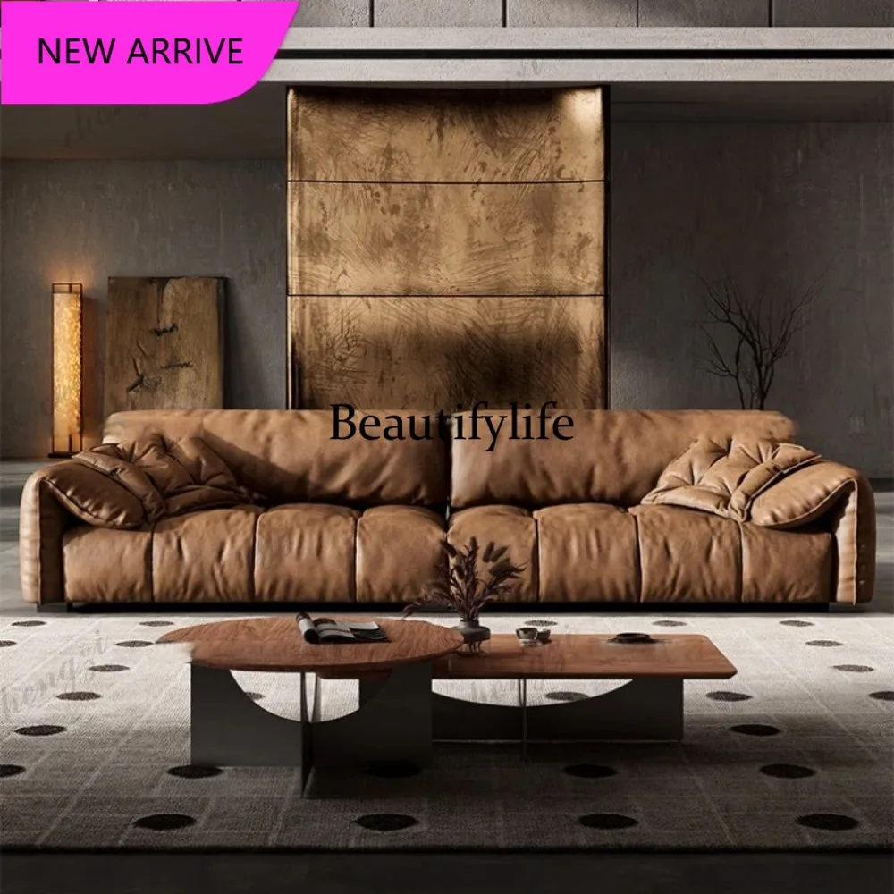 

P3 Narrow Nordic Living Room Sofas Brown European Modern Boneless Sofa Living Room Lounges 2 Seater Divano Soggiorno