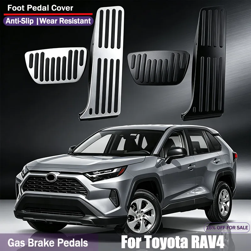 Car Foot Pedal Pad Anti-Slip Wear Resistant Pedal Covers Compatible with Toyota RAV4 XA50 & Highlander XU70 Hybrid
