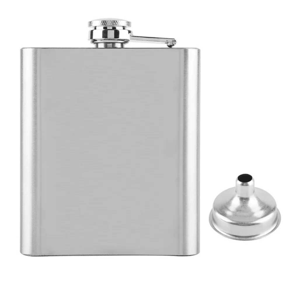 2 Piece Portable Leak Proof Pocket Bottle Screw Cap Silver Hip Flask Drinking Flask Storing Liquor