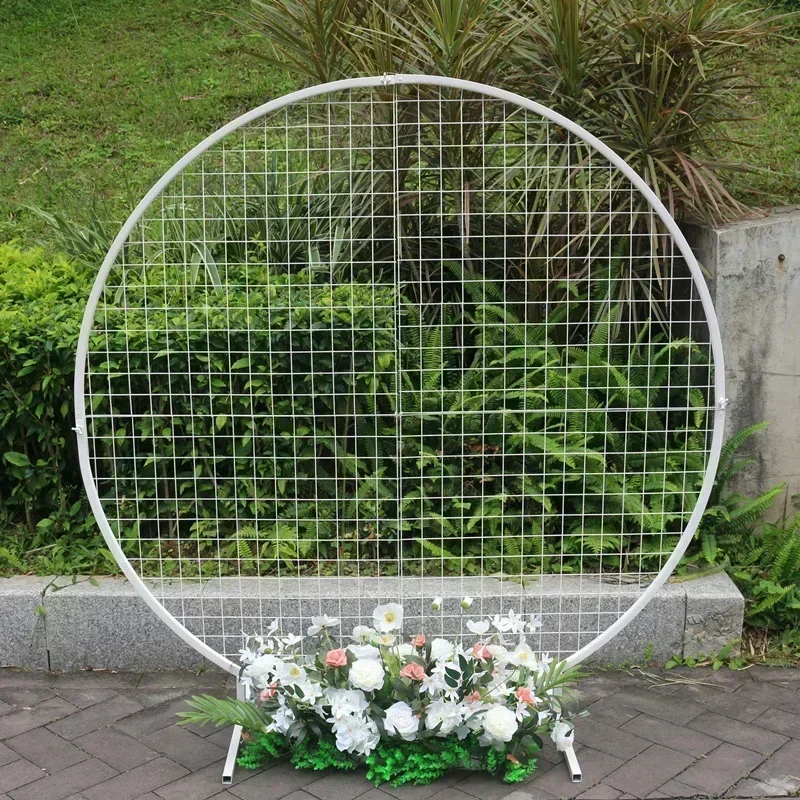 Birthday Party, Baby Shower Decoration,Iron Grid Circle wedding arch frame, Marriage Home Party Decoration Noel Backdrop Stand