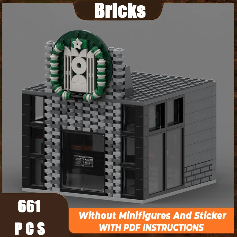 Prachtig nieuw product MOC bouwsteen straatbeeld model straathoek caf é technologie modulaire kinderspeelgoed DIY assemblageset