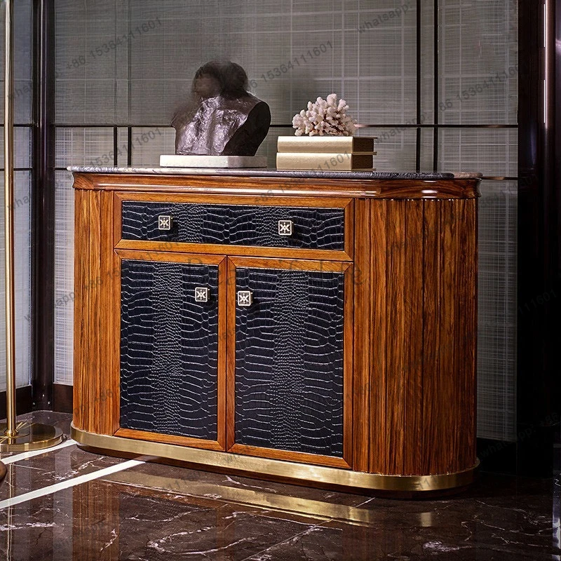 English shoe cabinet, villa foyer, porch cabinet mahogany, multi-functional storage