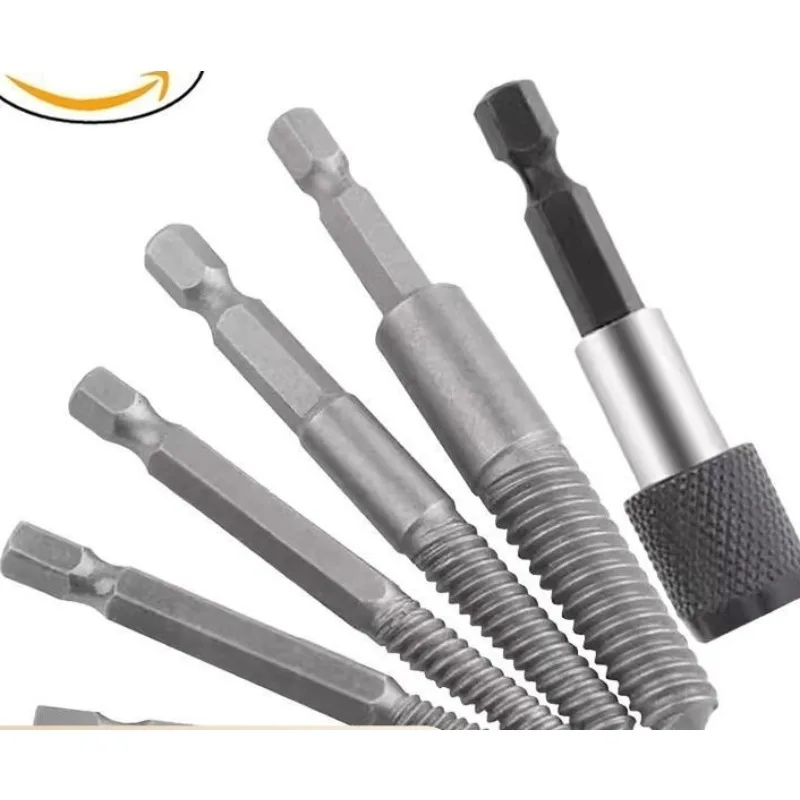 Imagem -02 - Parafuso Remoção Conjunto de Ferramentas Alça de Hexágono Quebrar Extrator de Fio Dente Deslizante Broca de Mão