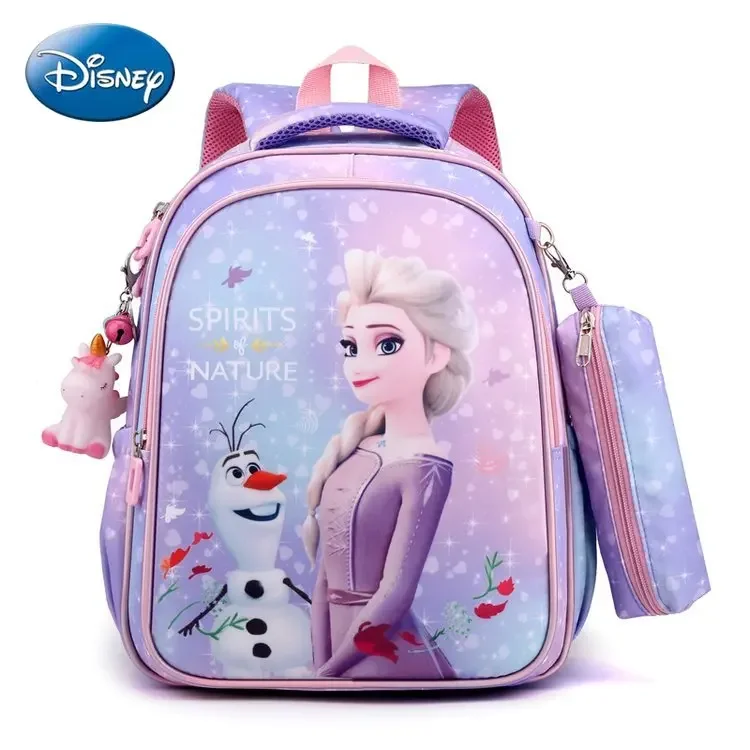 Disney Kids Cartoon  Backpack  Schoolbag Girls Princess frozen Backpack Primary Schoolbag plus Coin Purse