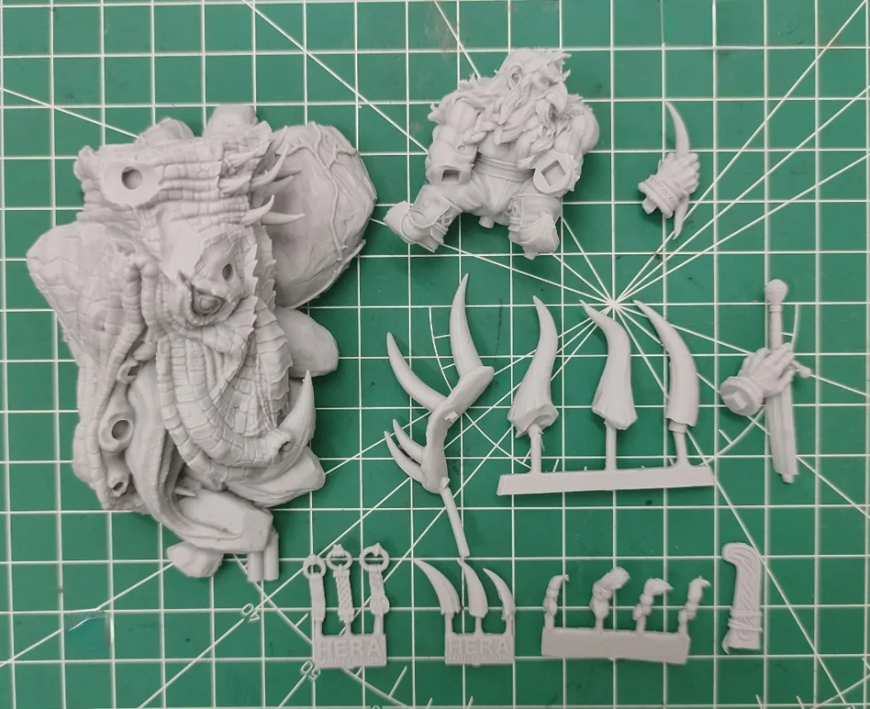 1/24 Fantasy Miniature  Butcher Dragon Dwarf Limited Edition GK Resin Figure Model Kit Unassembled and Unpainted Free Shipping