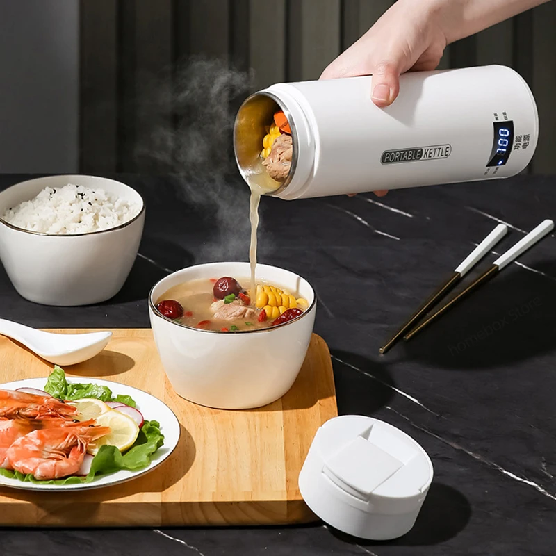 غلاية كهربائية محمولة 110 فولت/220 فولت كوب ماء مغلي إبريق شاي ذكي وعاء حراري تعديل درجة الحرارة غلاية كوب تسخين للسفر 500 مللي