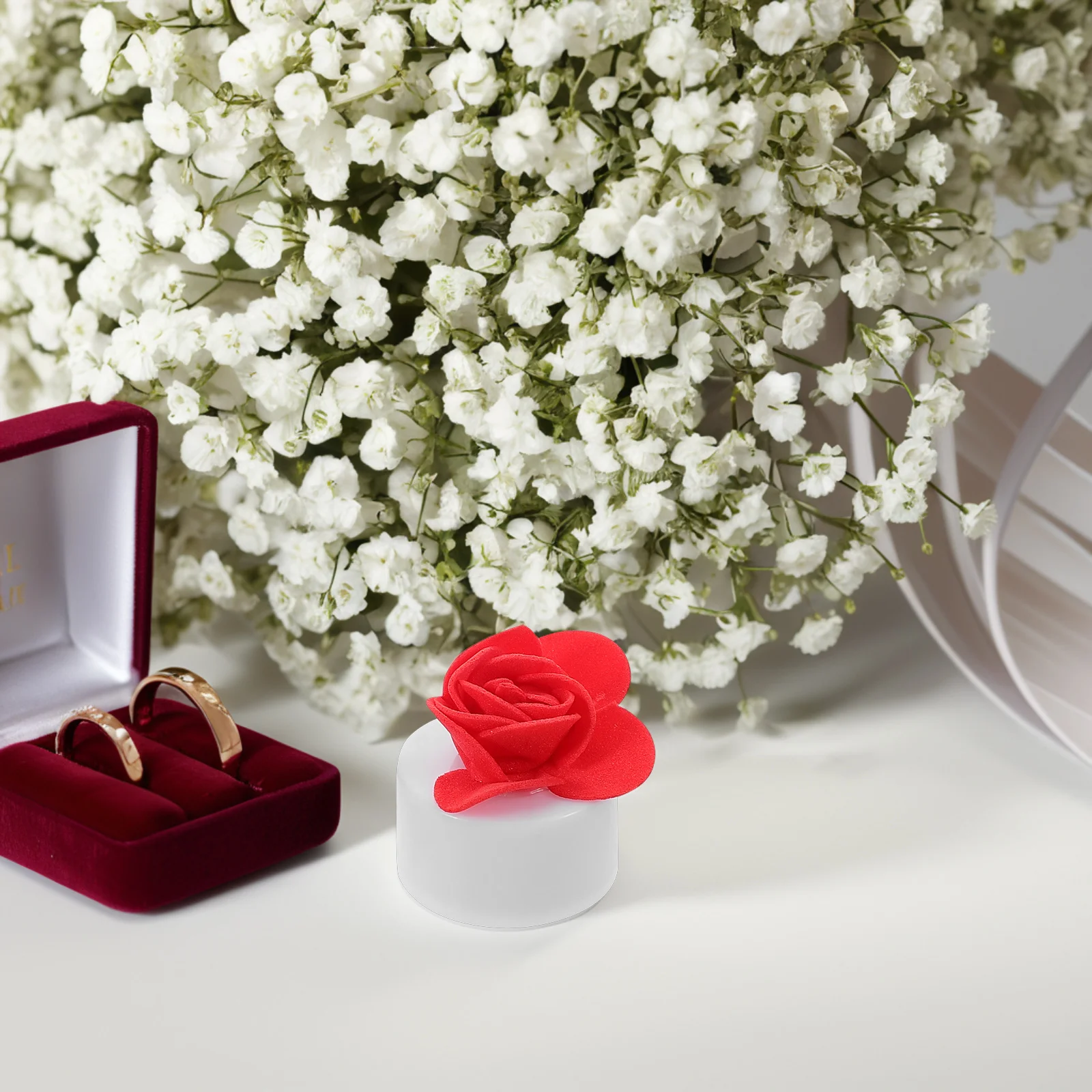 

12Pcs Rose Flower Lights Realistic LED Flameless Tea Lights Candles Romantic Wedding Valentine Atmosphere