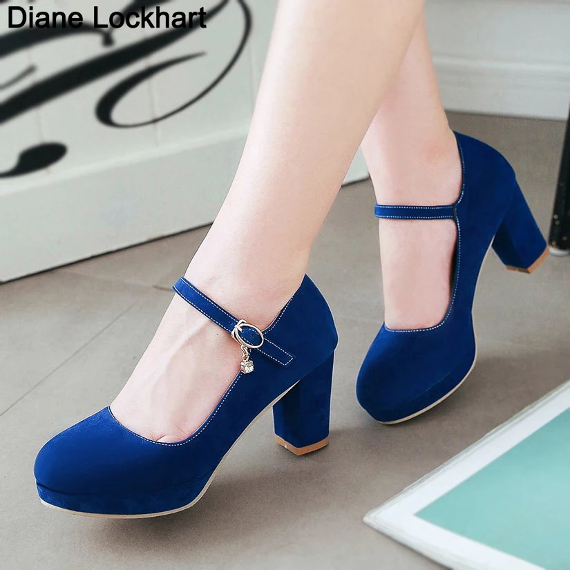 Classic Velvet High Heels Shoes Female Sexy Straps Black Blue Womens Heeled Platform Everyday Casual Shoes Dress Pumps Ladies