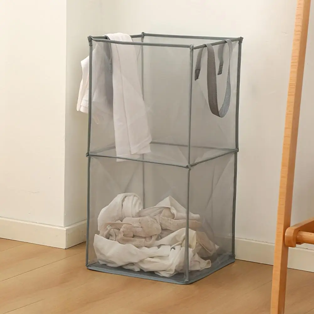 Reusable Dirty Clothes Sundries Toys Storage Bag Transparent Visible Laundry Basket Large Capacity Bathroom Supplies