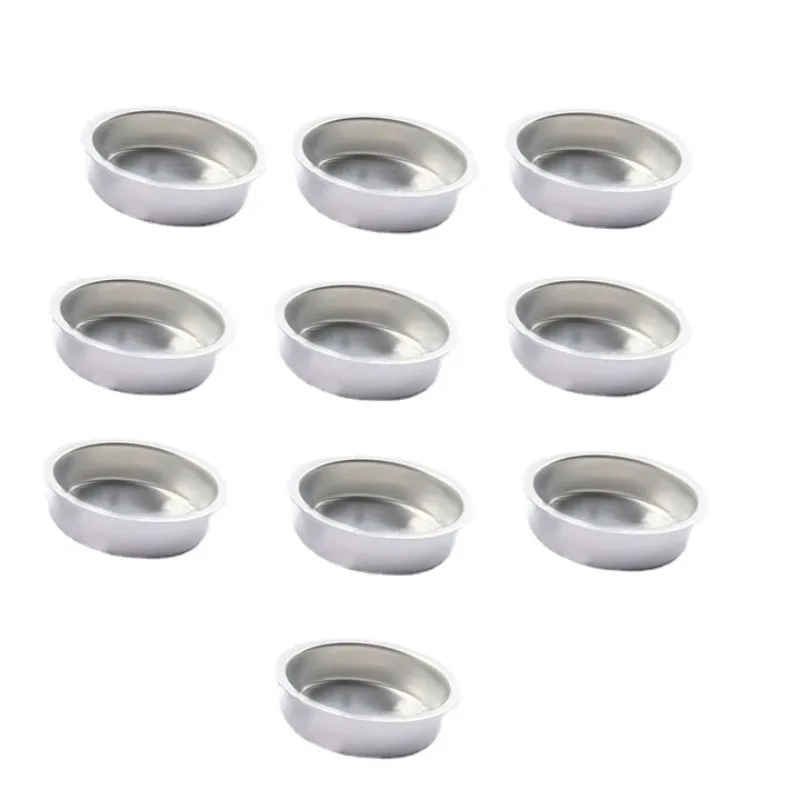 10Pcs 41.2mm Candle Cups Silver Home Decorative Candlestick Holder Prevents Wax Dripping for DIY Lamp Candle Making Containers