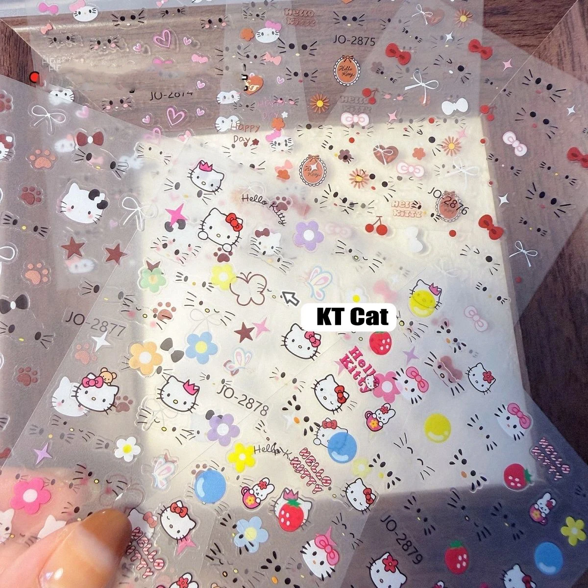 1pcs Christmas Kawaii Cartoon Cute Hello Kitty Nail Art Sticker Muilt-Expression KT Cat Nail Decal Self-Adhesive Cute Cat Slider
