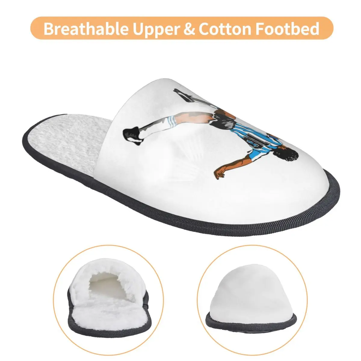 مخصص El Diego_41 Maradona الأرجنتين لكرة القدم النعال رغوة الذاكرة الدافئة لينة النساء شبشب منزل غرفة نوم رقيق الأحذية