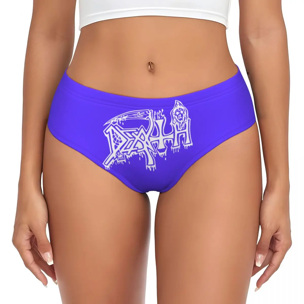 

Женские трусики с принтом смерти на заказ, нижнее белье, женские мягкие трусы в стиле хэви-метал в стиле рок, подарочные трусы