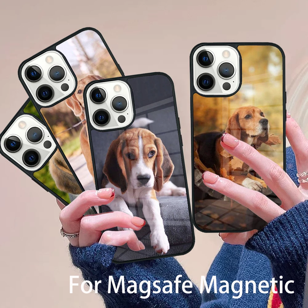 

Beagle Puppy Dog Phone Case Magesafe Magnetic Wireless Charge Cover For IPhone 16 11 12 13 14 15 Pro Max Plus Mini
