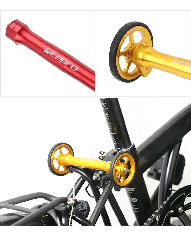 Liteproelite-Barre télescopique modifiée pour vélo pliant, alliage d\'aluminium, arrière T1, extension de roue facile, nouvelles pièces pour