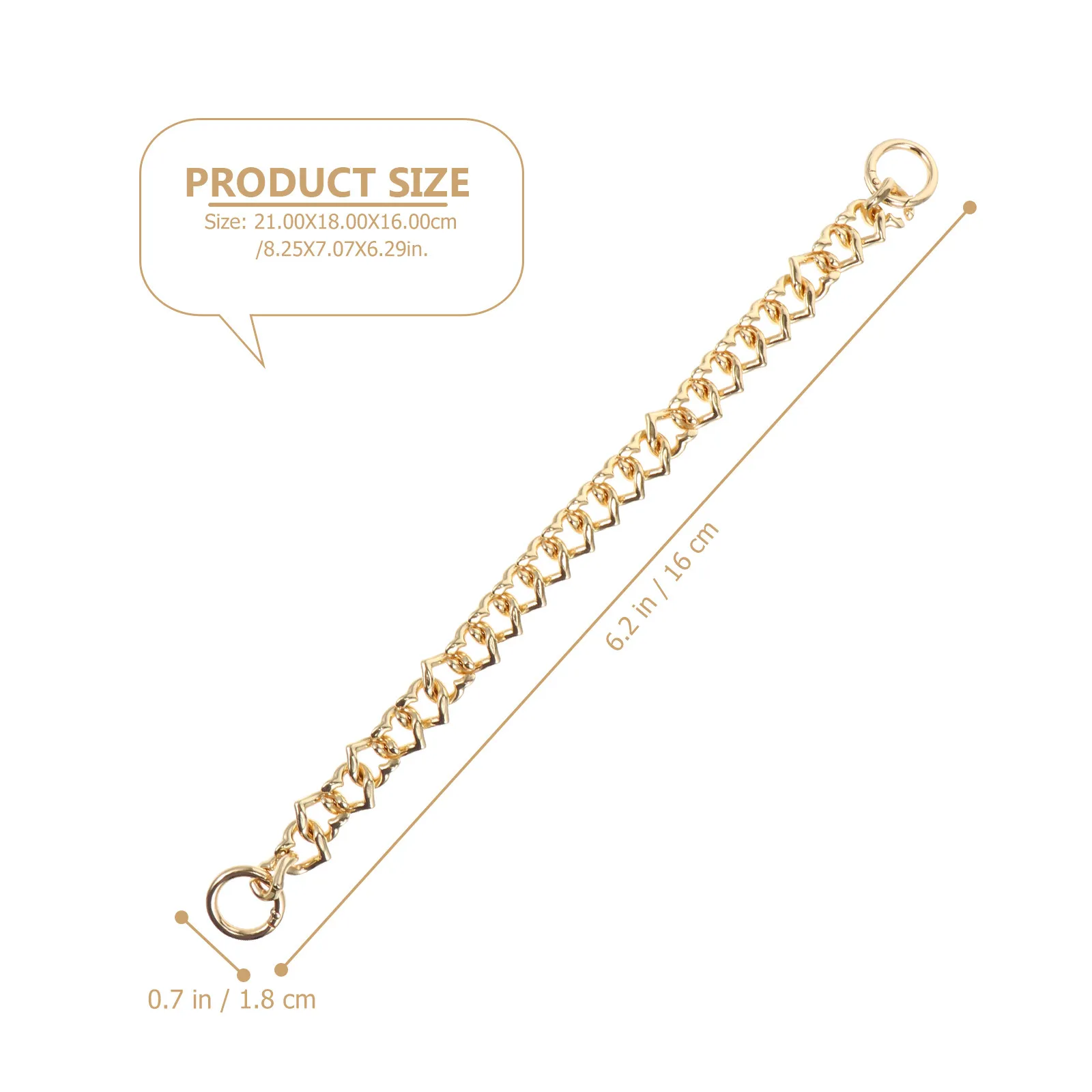 Heart Design Handbag Chain for Women – Premium Zinc Alloy Polished Sling Strap for Clutch, Shoulder & Purse Bags - view 5