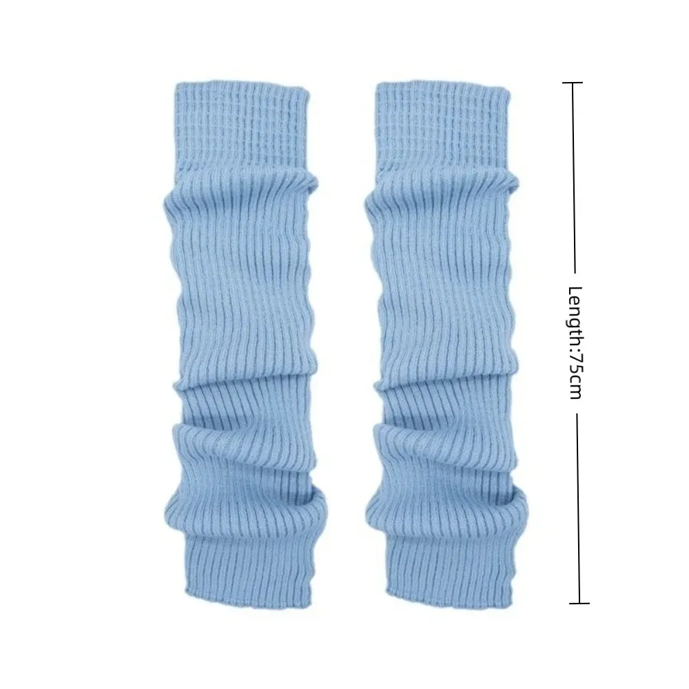 JK Knitted Warm Leg Warmers Over Knee Tube Thick Ballet Yogurt Leg Cover Solid Color Long Leg Sock Autumn