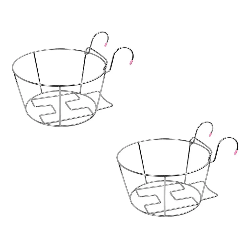 

2pcs Balcony Flowerpot Rack Stainless Steel Hanging Flowerpot Holder Durable Plant Display Shelf For Garden Wall Decor
