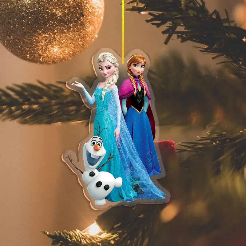 クリスマスツリーの装飾ディズニープリンセスアリエル8センチ魅力的なアクリルペンダント寝室の装飾ペンダントホリデーギフトエルサ装飾