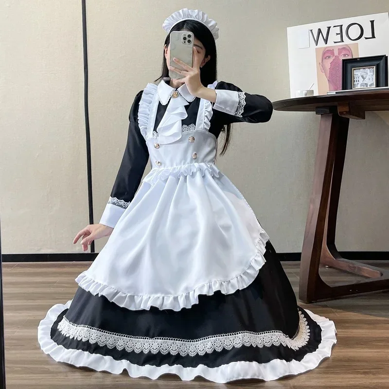 ロリータ-女性のためのコスプレランジェリー,メイド服,プリンセスドレス,カワイイ服,長袖,英国の貴族,アニメ,パーティー