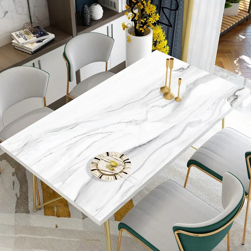 New Arrive Black and White Marble Pattern Soft Glass Table Cloth Leather Texture Table Cover Mat Kitchen Home Living Room Decor