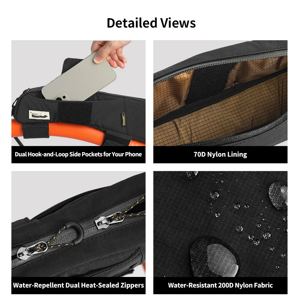 Rhinowalk Bike Top Front Tube Bag 2L Folding Bike Frame Triangle Bag Urban Cycling Storage Pack Bicycle Accessories