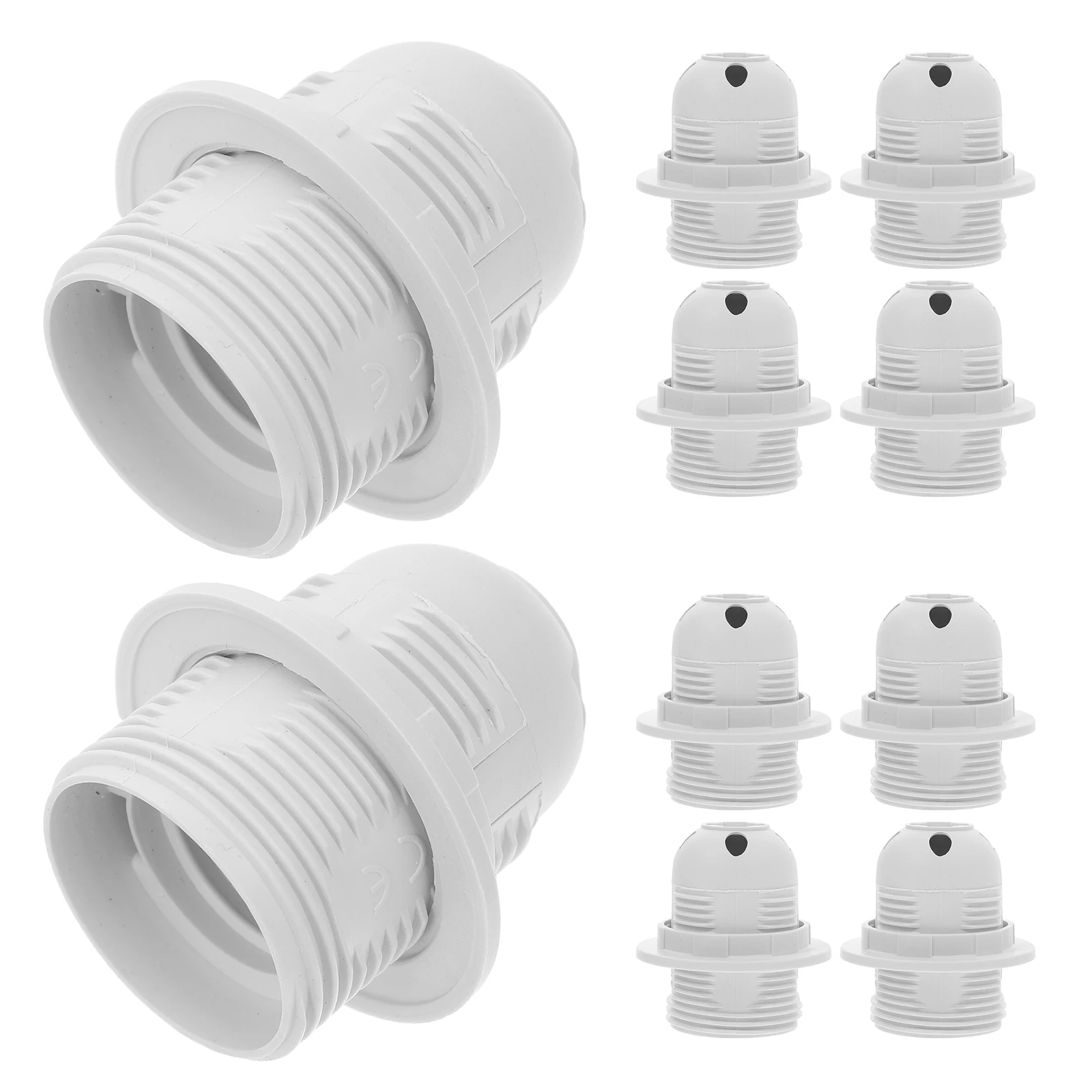 

10pcs E27 Lamp Holder Socket Full Thread Clip On Light Bulb Base Black For Diy Lighting Fixtures Durable Screw Terminal Bulb