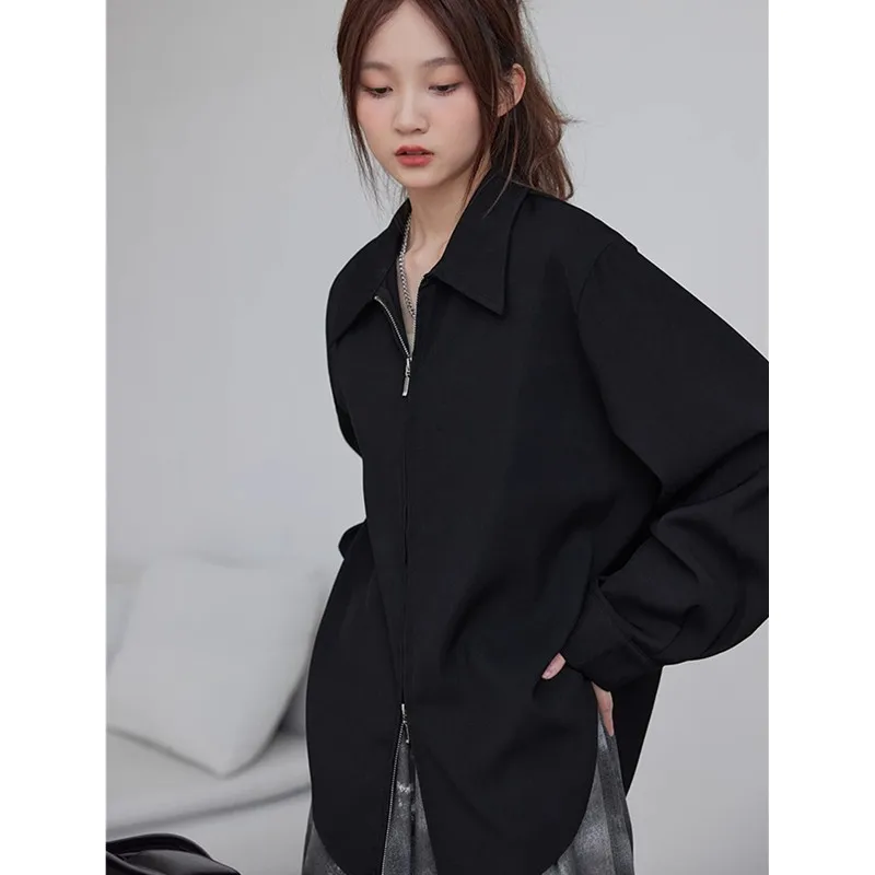 

Long Sleeve Shirts Womens Chiffon Patchwork Slim Fit Turn Down Collars French Feminine Elegant Preppy Youthful Romantic Spring