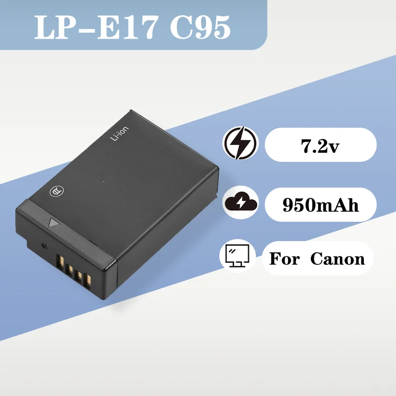 

LP-E17 7.2V 950mAh Replacement Lithium Ion Battery For Canon EOS R8 R50 R10 RP Camera