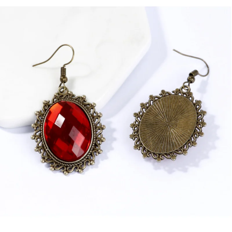 Vintage Big Gemstones Pendent Earring Punk Style Classic Palace Dangle Drop Earrings for Women Luxury Jewelry Accessries Gifts