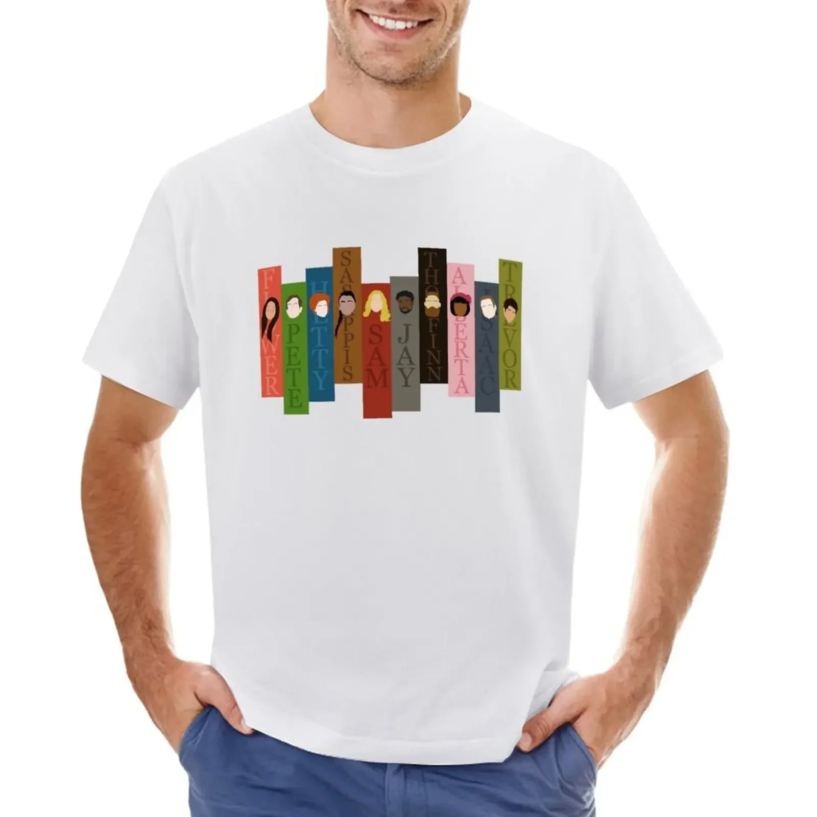 Ghosts CBS Characters Flower Pete Hetty Sasappis Sam Jay Thorfinn Isaac Trevor Woodstone T-Shirt blacks plain men clothing