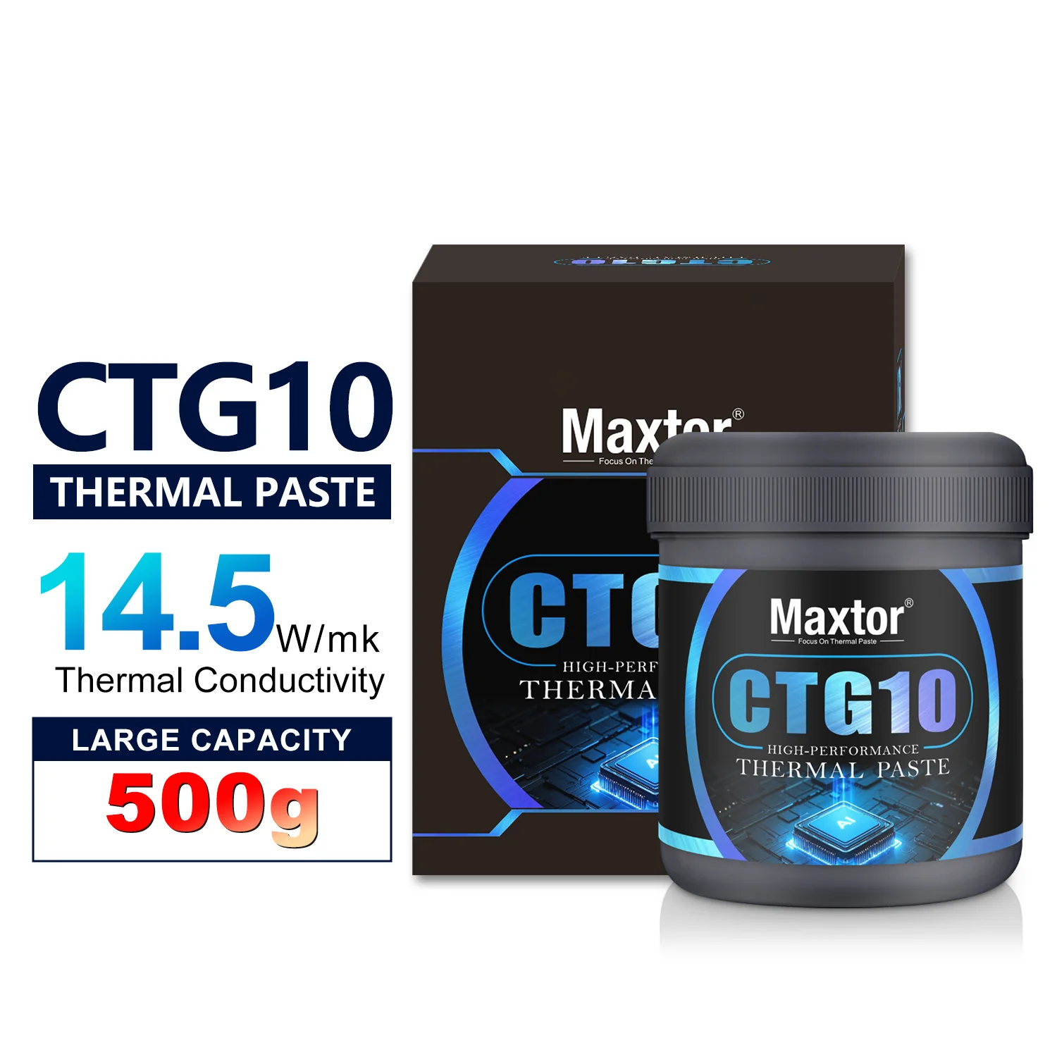 

Maxtor CTG10 Thermal Paste 500g Performance Thermal Conductive Grease For Game PC PS5 CPU GPU Cooling
