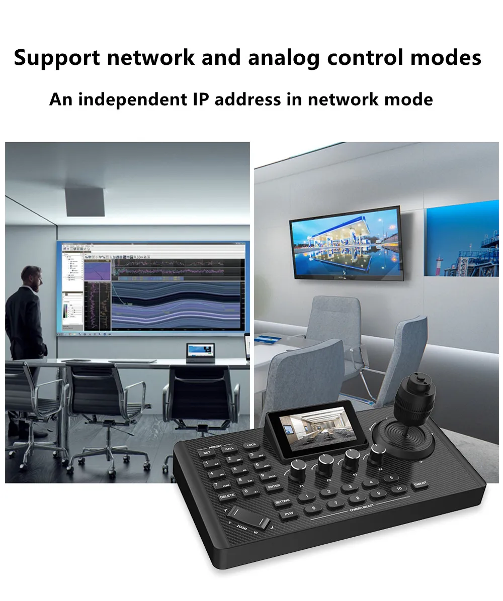NDI |   HX3 LCD 3 pouces écran couleur 4D multi-fonction PTZ contrôle réseau clavier HDMI sortie vue bouton de verrouillage à un bouton