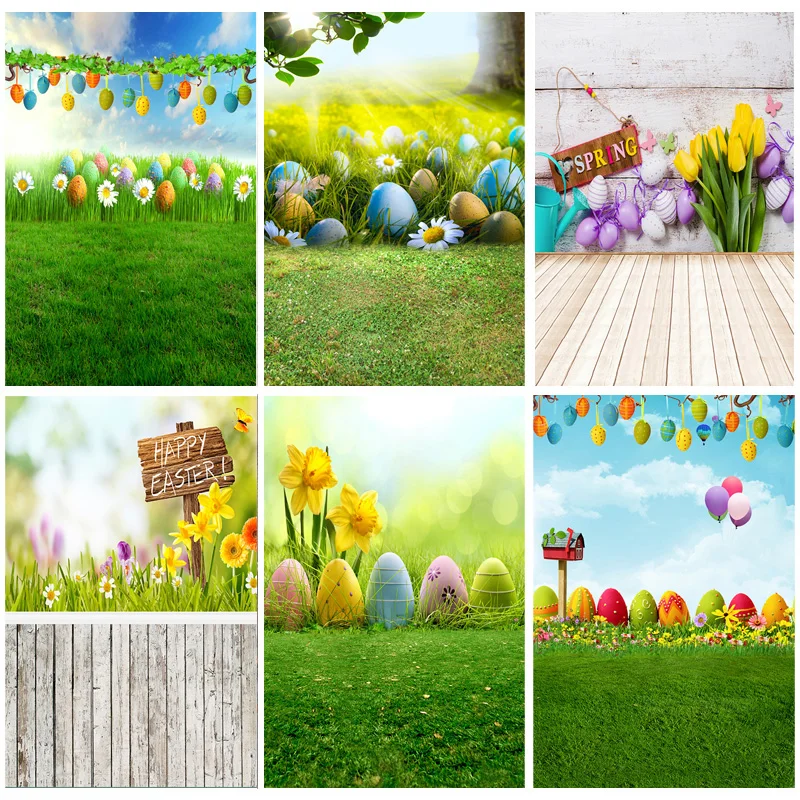 

Easter Eggs Rabbit Photography Backdrops Photo Studio Props Spring Flowers Child Baby Portrait Photo Backdrops 211215-01