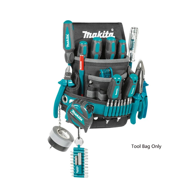 Makita E-15241 Ultimate Electricians Pouch 3 Layers Rubber Polyester Tool Slot Large Capacity Storage Bag