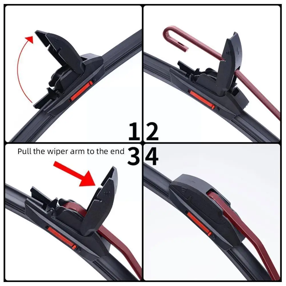 Universal Car Wiper Blades Frameless Bracketless Car Windscreen Rubber Wipers Windshield Soft Strip Double Accessories N2i6