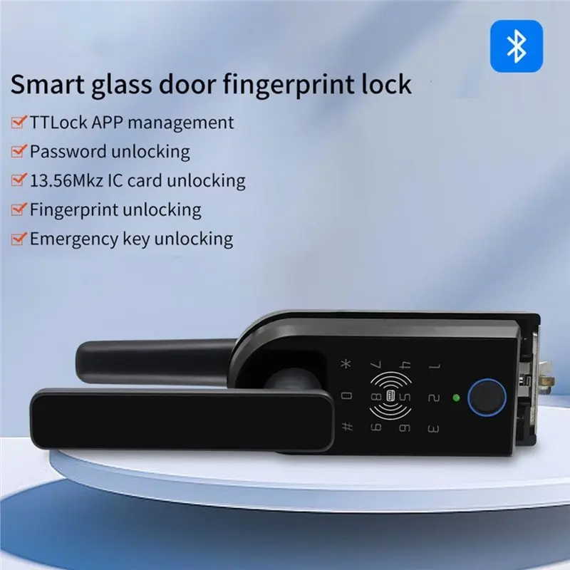 ABMS-TTLOCK Smart Door Lock With Handle Push Inside Partition Home Security APP Fingerprint, Password, Card And Key To Unlock