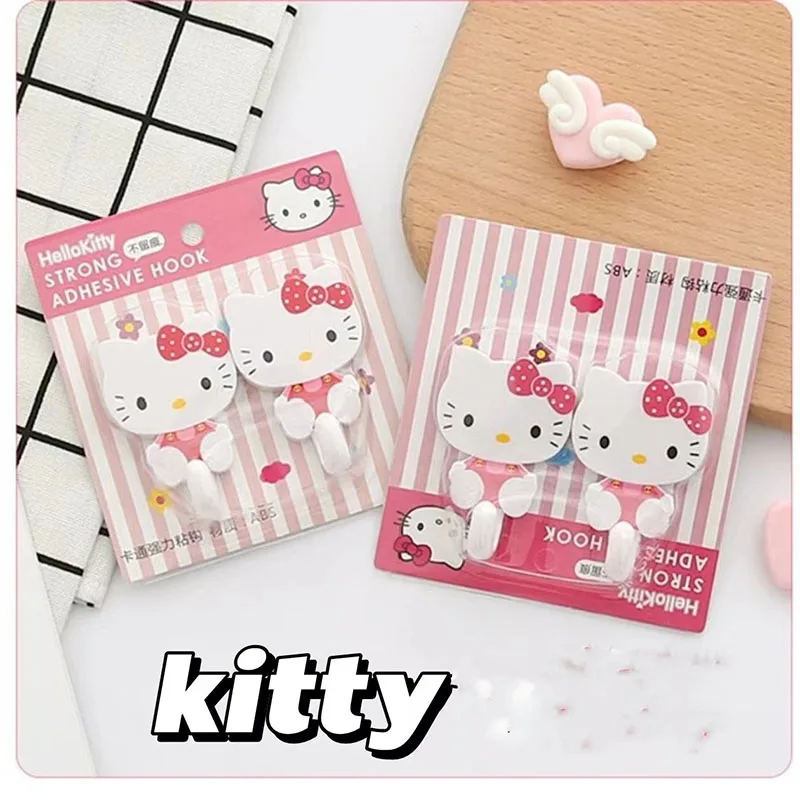 Cute Hello Kittys Sticky Hooks Creative Cartoon Home Furnishing Door Wall Kitchen Strong Adhesive No Trace Toys for Girl Gifts