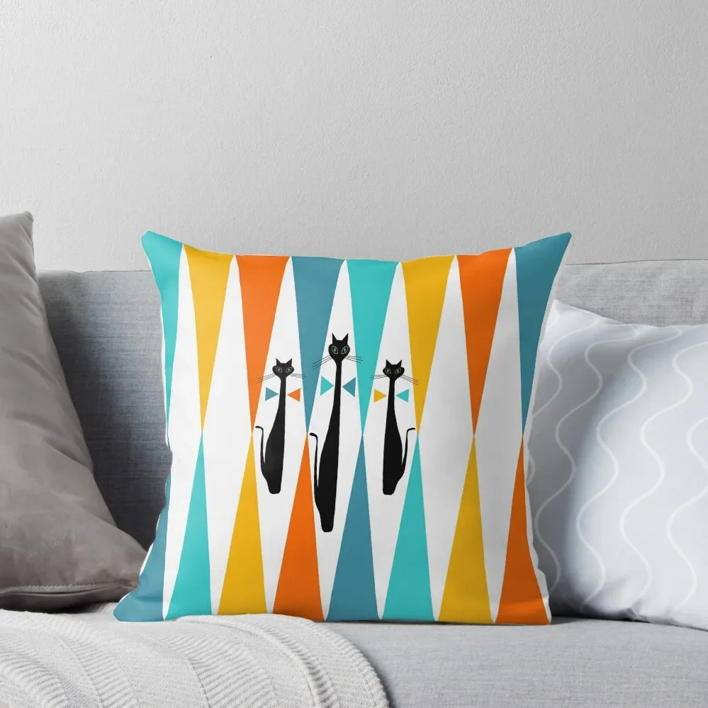 MidCentury Modern Art 10 Jester Cats Throw Pillow Luxury Pillow Case Rectangular Cushion Cover pillow