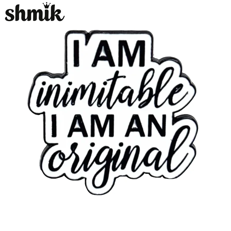 Funny Sassy Quote Enamel Pin Black White Text Phrase Lapel Pins, Aesthetic Humor Letter Badge for Backpack Hat Jacket Decor
