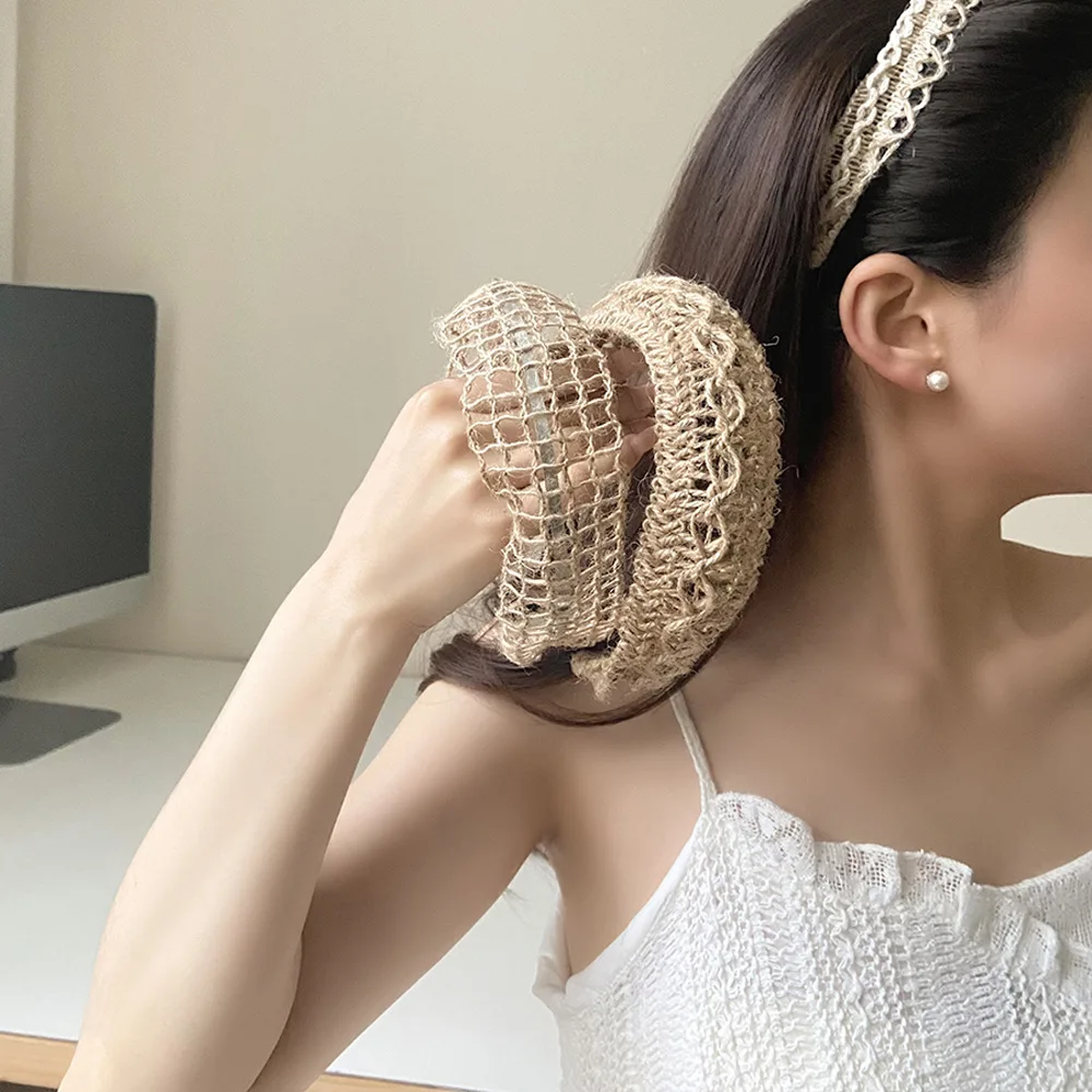 

1 Pcs Women's Hairband Bohemian Style Hand Woven Simple Fashionable Versatile Hairbands Beach Vacation Hair Accessories For Girl