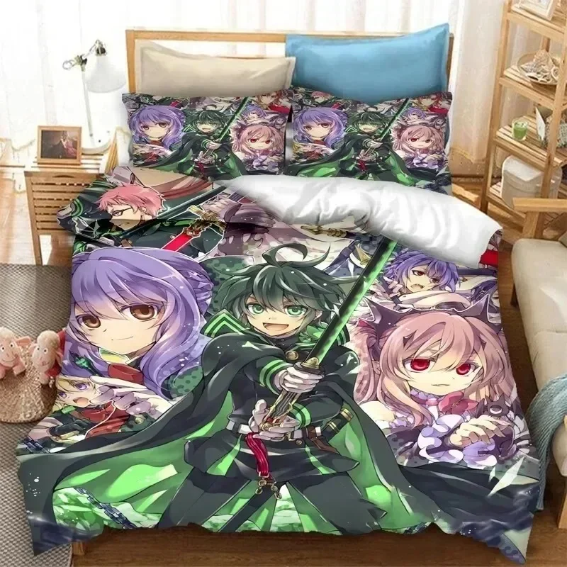 Anime Seraph of the End Mikaela Hyakuya 3D NEW Duvet Cover Pillowcase Bedding Set Adult Boy Girl Bedroom Decoration Double Large