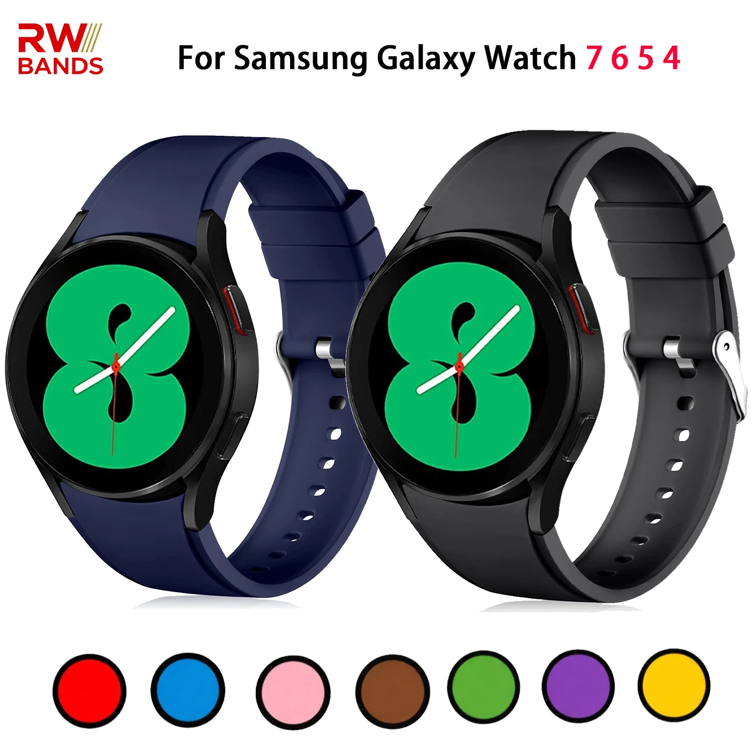 Original Silikonarmband für Samsung Galaxy Watch 7/6 40mm 44mm 45mm Sportarmband für Galaxy 6/5 Classic 46mm 42mm Band
