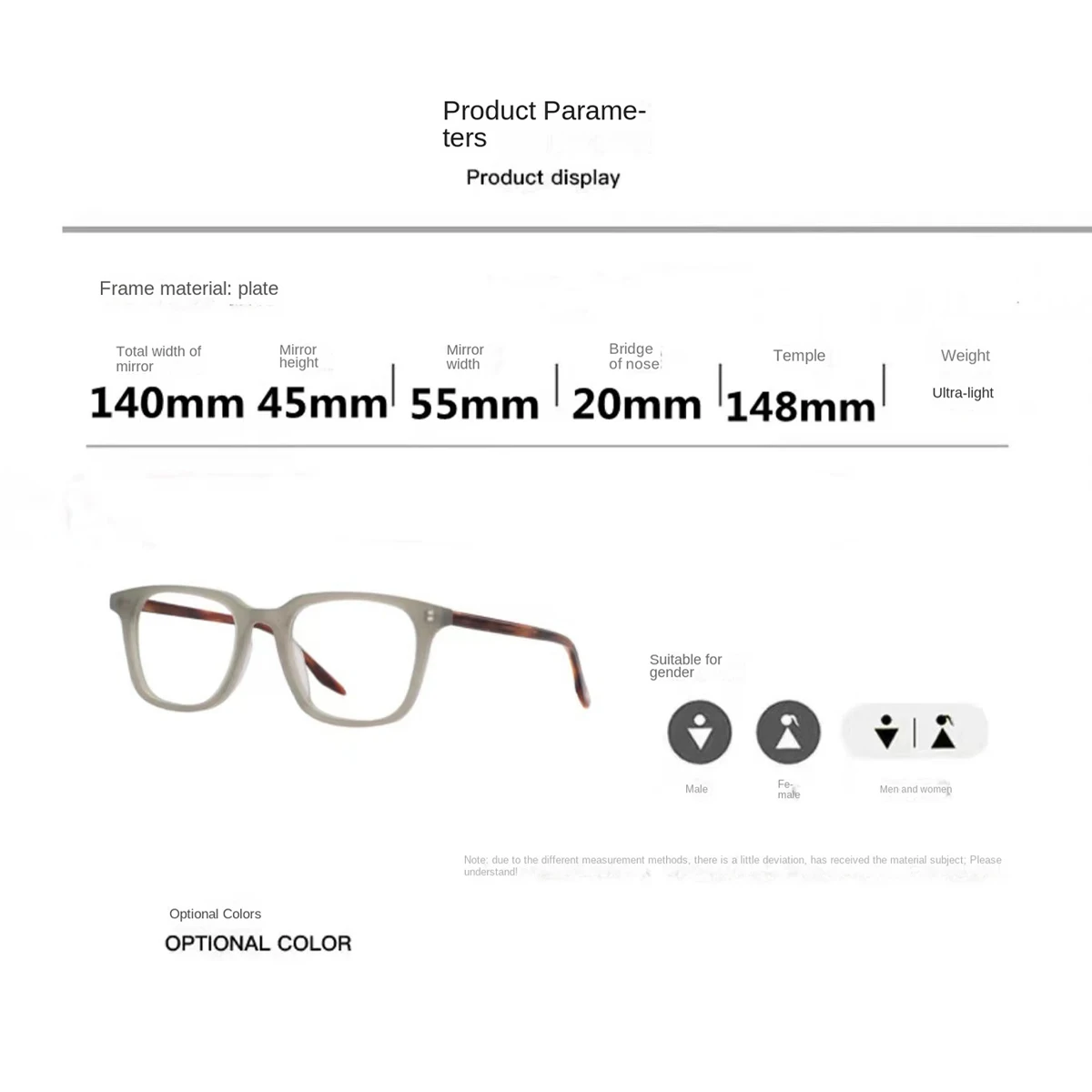 New Men Woman Anti Blue Light Glasses Retro Square Frame Glasses Classic Brand Square Retro Polarized Glasses Anti-Uv Men And Wo