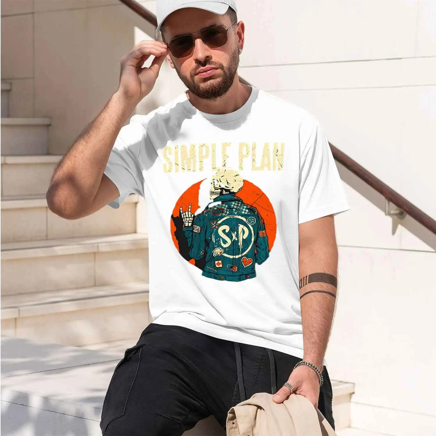 SKELETON ET T-SHIRT SIMPLE PLAN Band Design Print Tshirts Unisex Streetwear O-neck Summer Short Sve Male Tees Graph Tee 2026 New