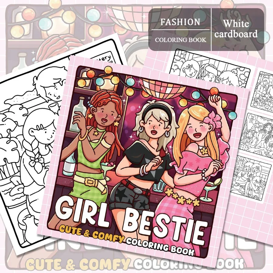 Adult Coloring Book: Comfy Girl, Bold Simple, Relaxing, Creativity Boost, Parent-Child Fun, Xmas/Halloween Gift, Vivid Patterns